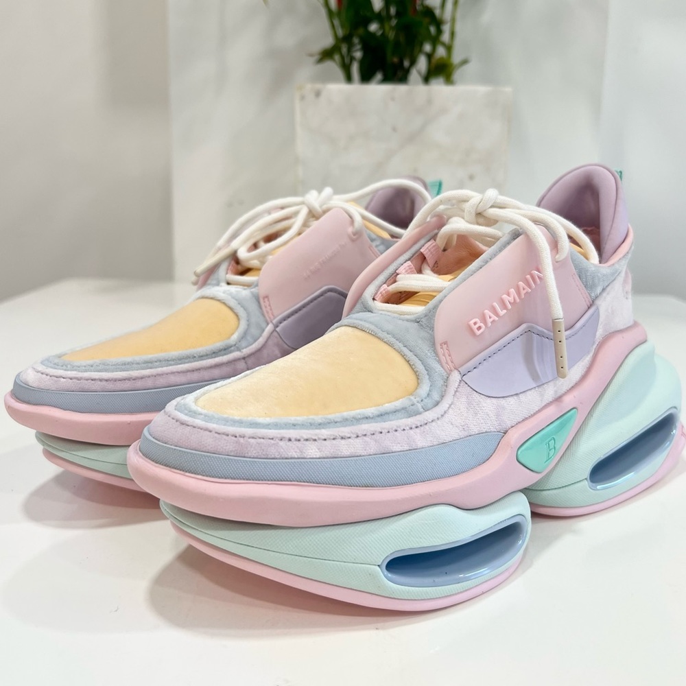 Balmain B-Block Colorblock Platform Sneakers - image 3